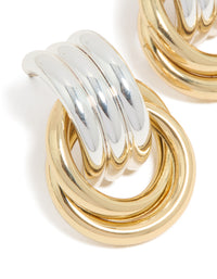 Mixed Metal Plated Doorknocker Knot Earrings - link has visual effect only
