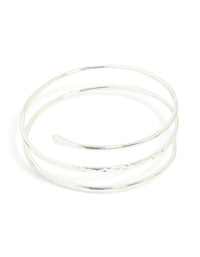 Silver Plated Textured Wrap Arm Cuff - link has visual effect only