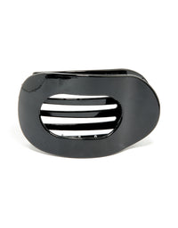 Black Large Skinny Oval Hair Claw Clip - link has visual effect only