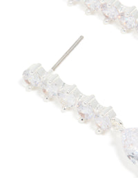 Silver Plated Cubic Zirconia Lovely Pear Drop Earrings - link has visual effect only