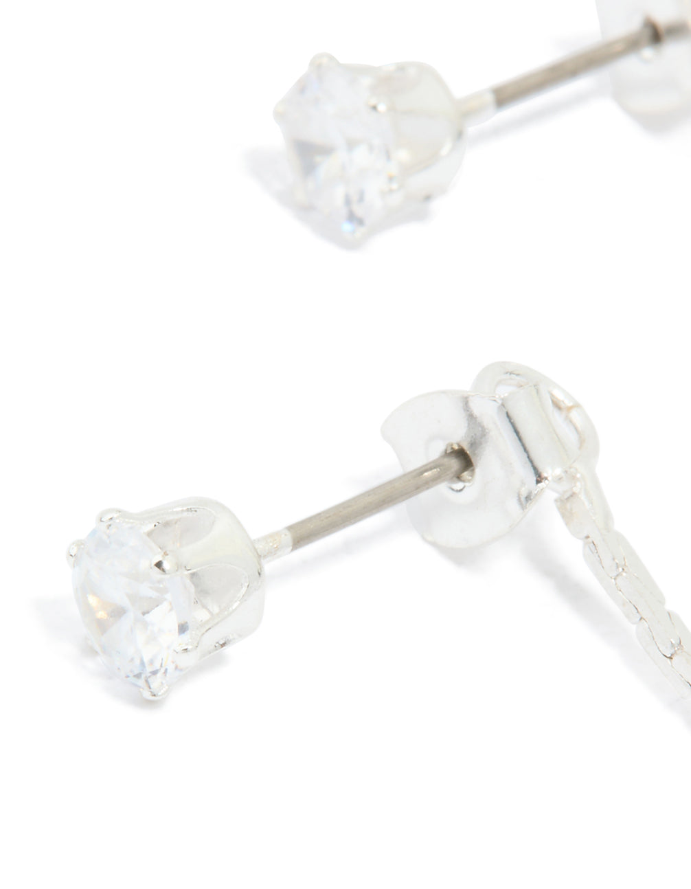 Silver Plated Cubic Zirconia Gleaming Leaf Drop Earrings