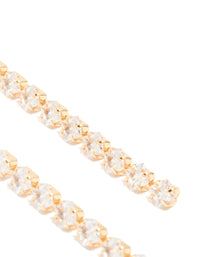 Gold Plated Cubic Zirconia Long Floral Drop Earrings - link has visual effect only
