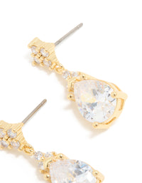 Gold Plated Cubic Zirconia Drop Earrings - link has visual effect only