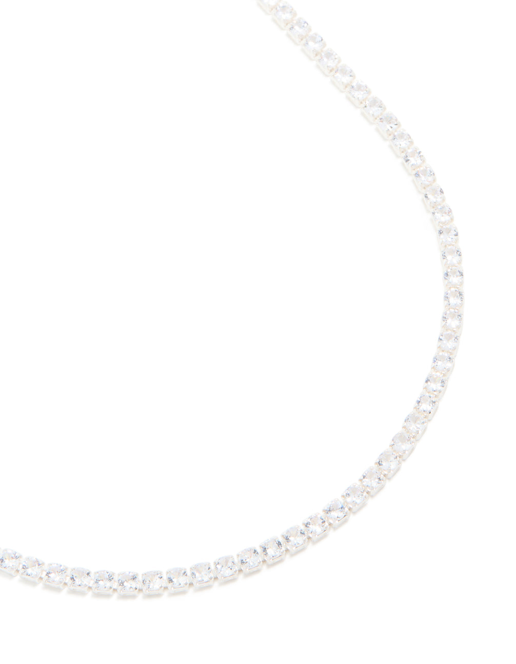 Silver Plated Cubic Zirconia Tennis Necklace