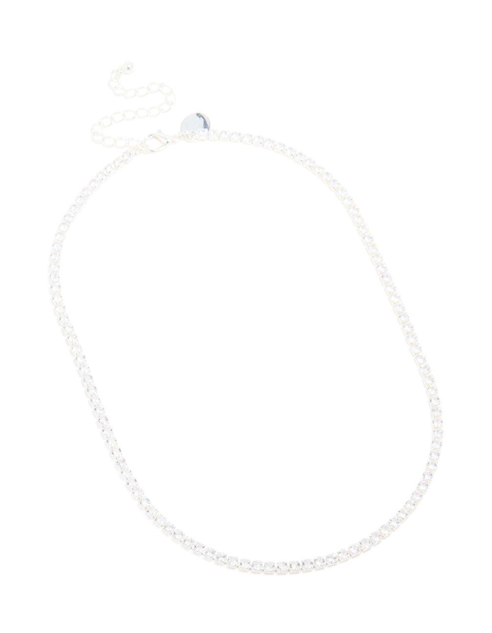 Silver Plated Cubic Zirconia Tennis Necklace