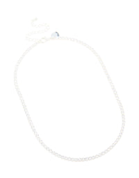Silver Plated Cubic Zirconia Tennis Necklace - link has visual effect only