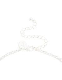 Silver Plated Cubic Zirconia Dazzling Pear Statement Necklace - link has visual effect only