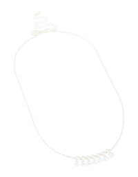 Silver Plated Cubic Zirconia 7-Pear Pendants Necklace - link has visual effect only