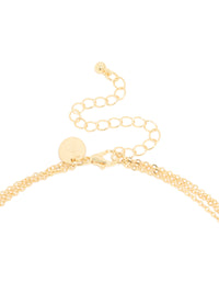 Gold Plated Cubic Zirconia Cross Layered Necklace - link has visual effect only