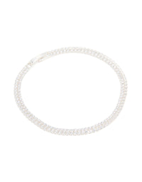 Silver Plated Cubic Zirconia Tennis Layered Bracelet - link has visual effect only