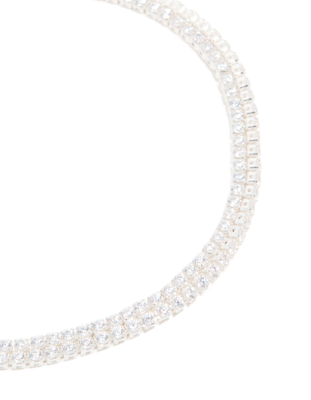 Silver Plated Cubic Zirconia Tennis Layered Bracelet