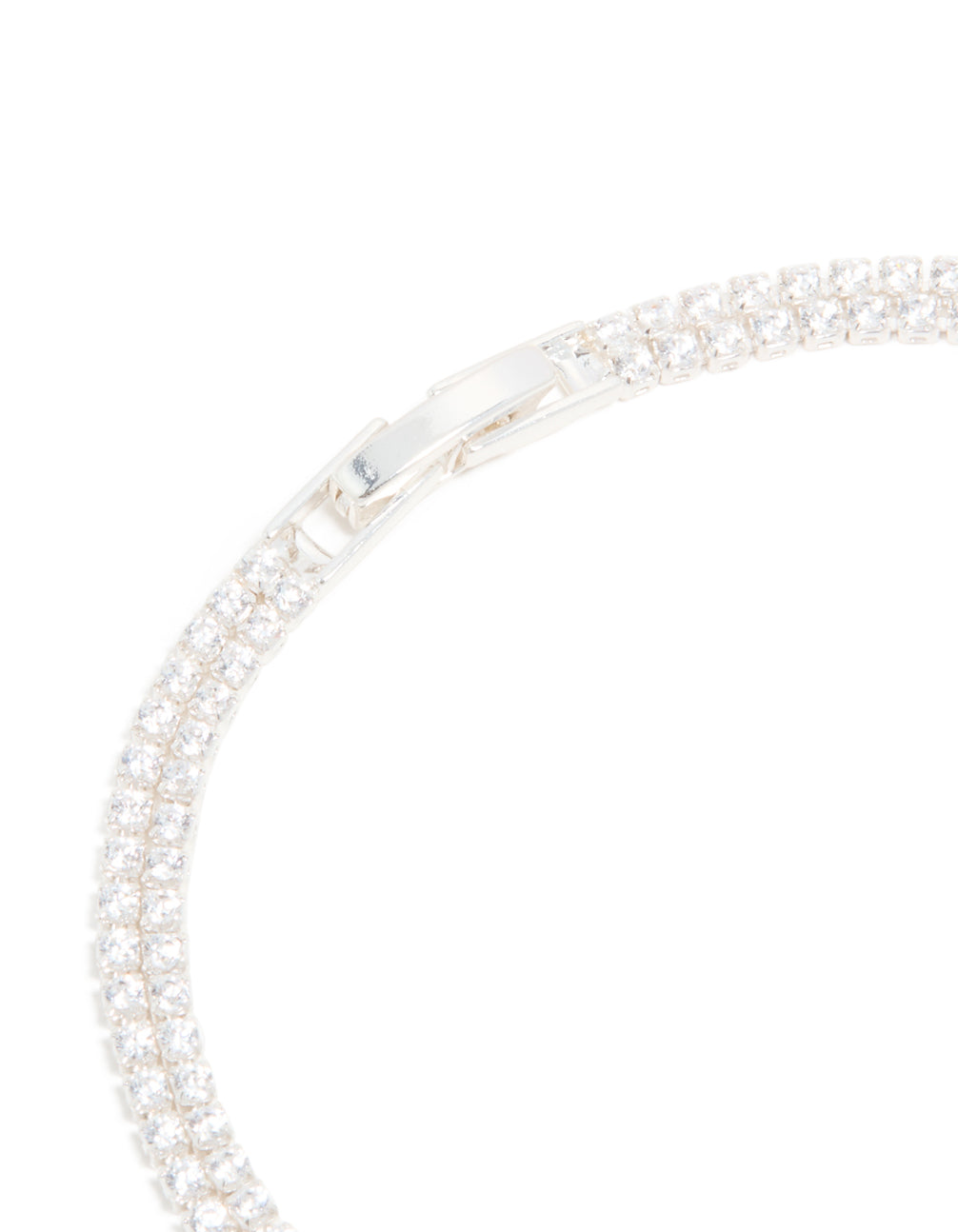 Silver Plated Cubic Zirconia Tennis Layered Bracelet