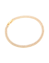 Gold Plated Cubic Zirconia Double Layered Tennis Bracelet - link has visual effect only