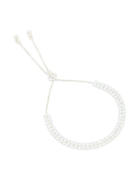 Silver Plated Cubic Zirconia Mini Toggle Bracelet - link has visual effect only
