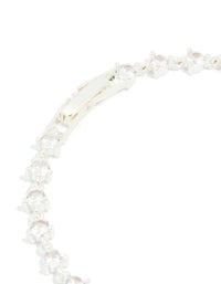 Silver Plated Cubic Zirconia Circular Tennis Bracelet - link has visual effect only