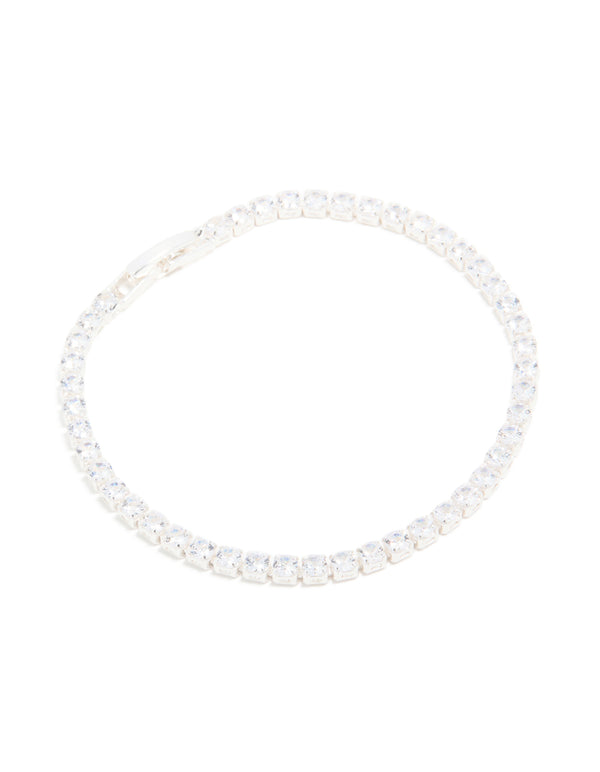 Silver Plated Cubic Zirconia Timeless Tennis Bracelet