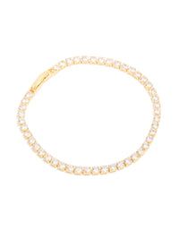 Gold Plated Cubic Zirconia Feminine Tennis Bracelet - link has visual effect only