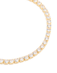 Gold Plated Cubic Zirconia Feminine Tennis Bracelet - link has visual effect only
