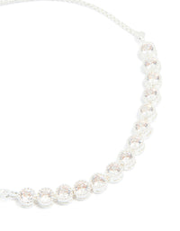 Silver Plated 13-Cubic Zirconia Statement Toggle Bracelet - link has visual effect only