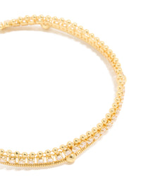 Gold Plated Cubic Zirconia Layered Toggle Bracelet - link has visual effect only