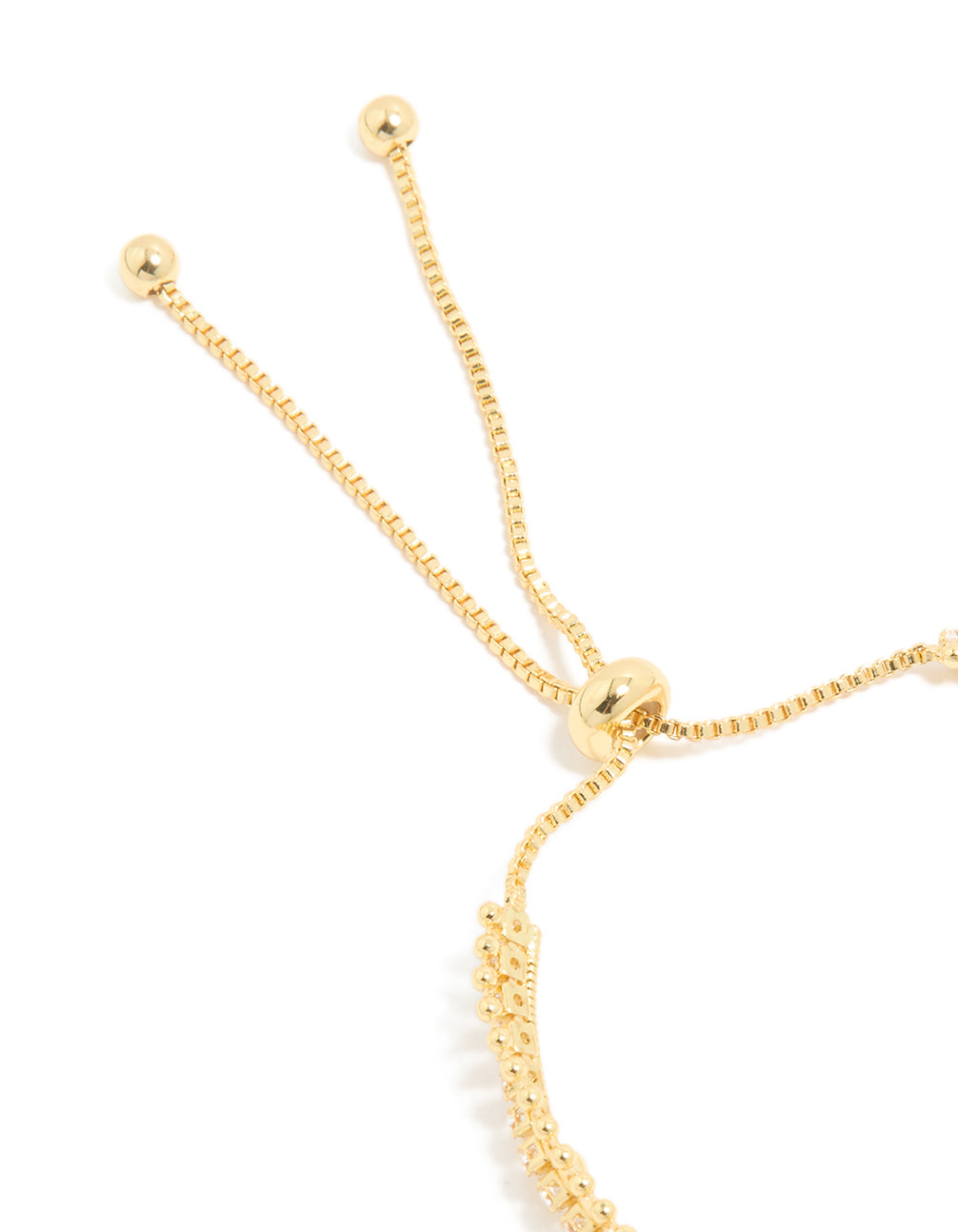 Gold Plated Cubic Zirconia Layered Toggle Bracelet