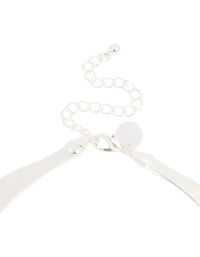 Silver Thick Snake Chain Layered Necklace - link has visual effect only