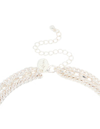 Silver Chain Heart & Gothic Cross Layered Necklace - link has visual effect only