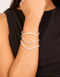 Silver Triple Squiggle Wrist Cuff - link has visual effect only