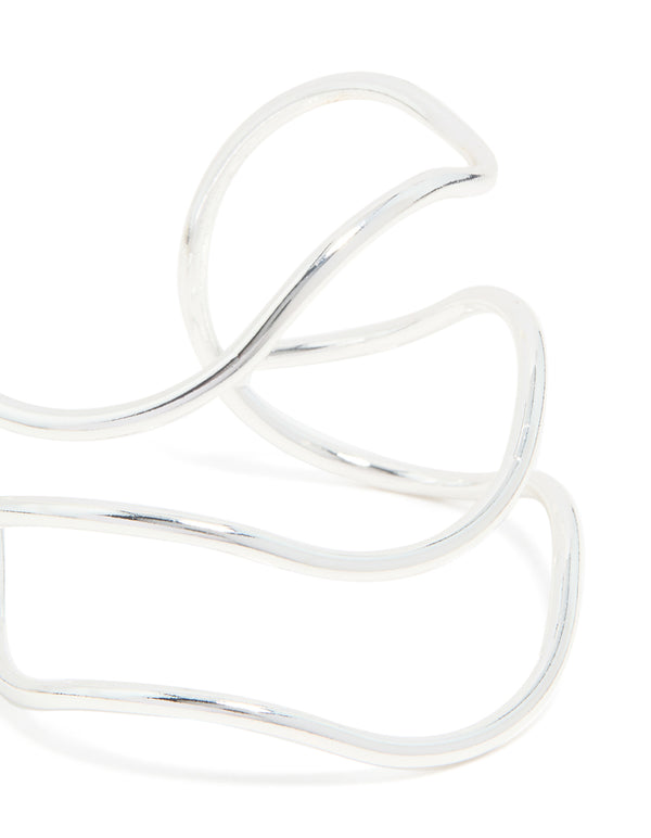 Silver Triple Squiggle Wrist Cuff