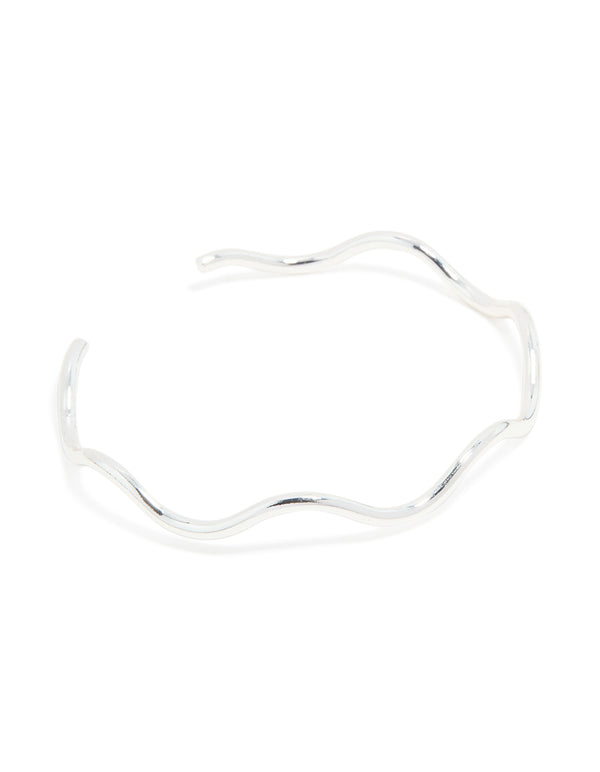 Silver Classic Wave Arm Cuff