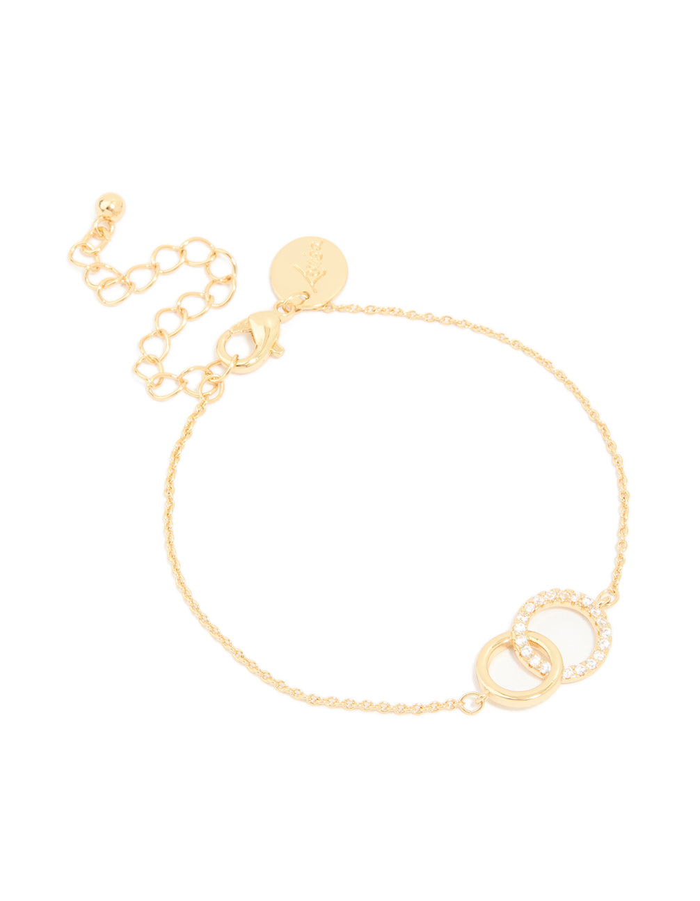 Gold Plated Cubic Zirconia Linked Circle Bracelet