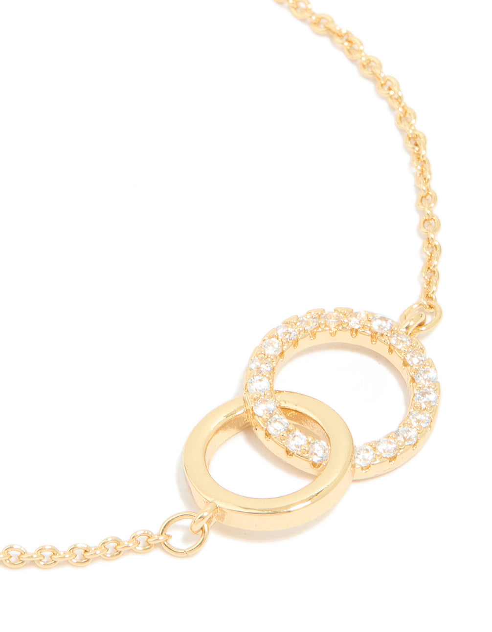 Gold Plated Cubic Zirconia Linked Circle Bracelet
