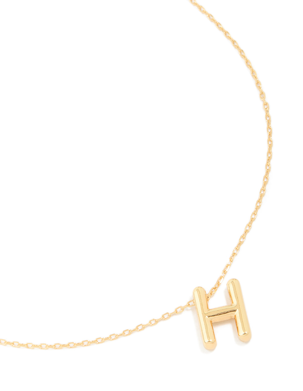 Gold Plated Bubble Letter H Necklace
