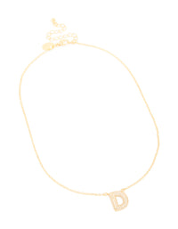 Gold Plated Cubic Zirconia Pave Letter D Necklace - link has visual effect only