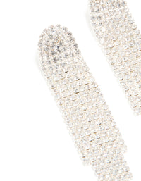 Silver Diamante Fringe Drop Earrings - link has visual effect only