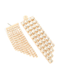 Gold Diamante Cupchain Drop Earrings - link has visual effect only