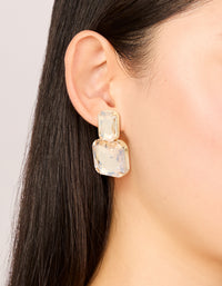 Gold Diamante Stud Earrings - link has visual effect only
