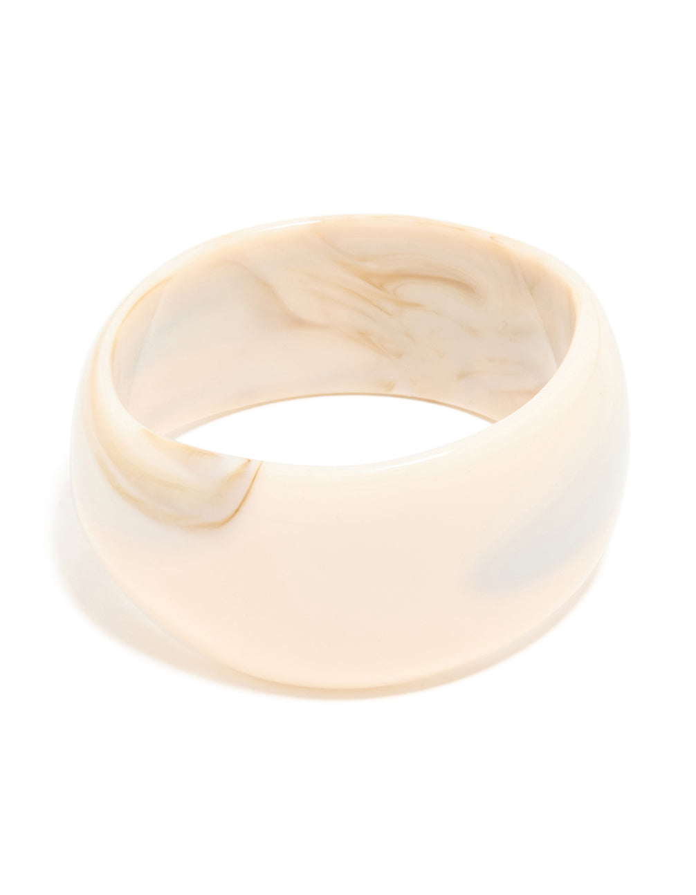 Cream Marbled Acrylic Large Bangle