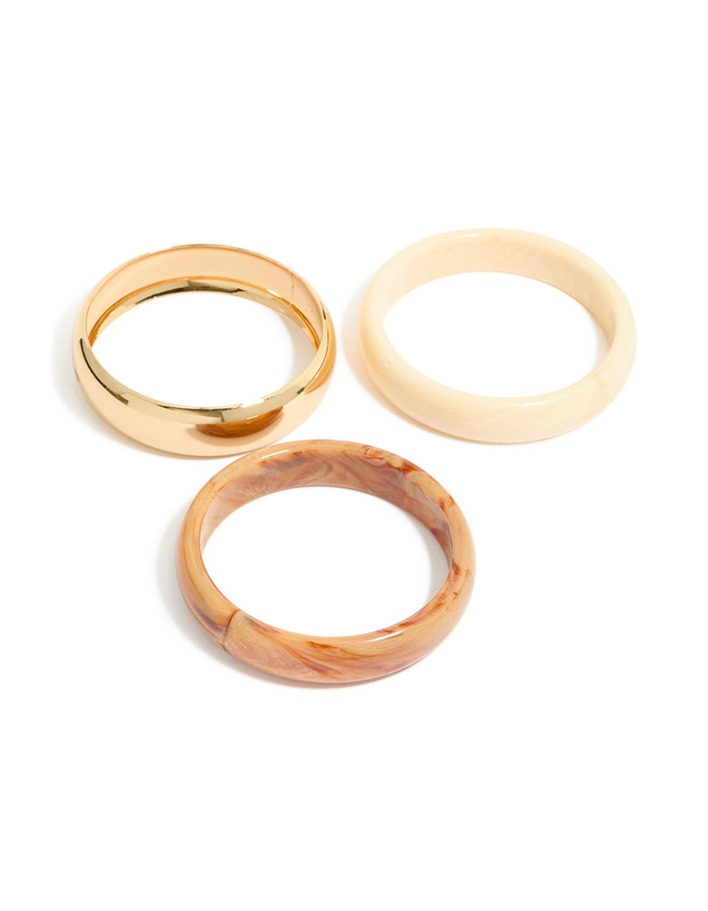 Gold & Neutral Acrylic Bangles 3-Pack