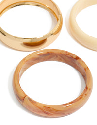 Gold & Neutral Acrylic Bangles 3-Pack - link has visual effect only