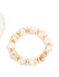 Gold & White Acrylic Bangles 3-Pack - link has visual effect only