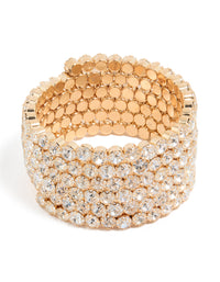 Gold Diamante Large Wrapped Bracelet - link has visual effect only