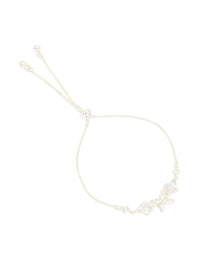 Silver Cubic Zirconis Flower Marquise Vintage Toggle Bracelet - link has visual effect only