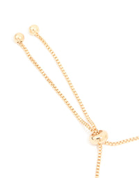Gold Red Cubic Zirconia Square Halo Toggle Bracelet - link has visual effect only