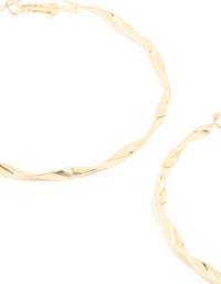 Gold Twisted & Classic Hoop Earrings 2-Pack - link has visual effect only