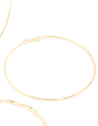Gold Twisted & Classic Hoop Earrings 2-Pack - link has visual effect only