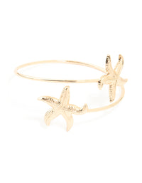 Gold Double Starfish Arm Cuff - link has visual effect only