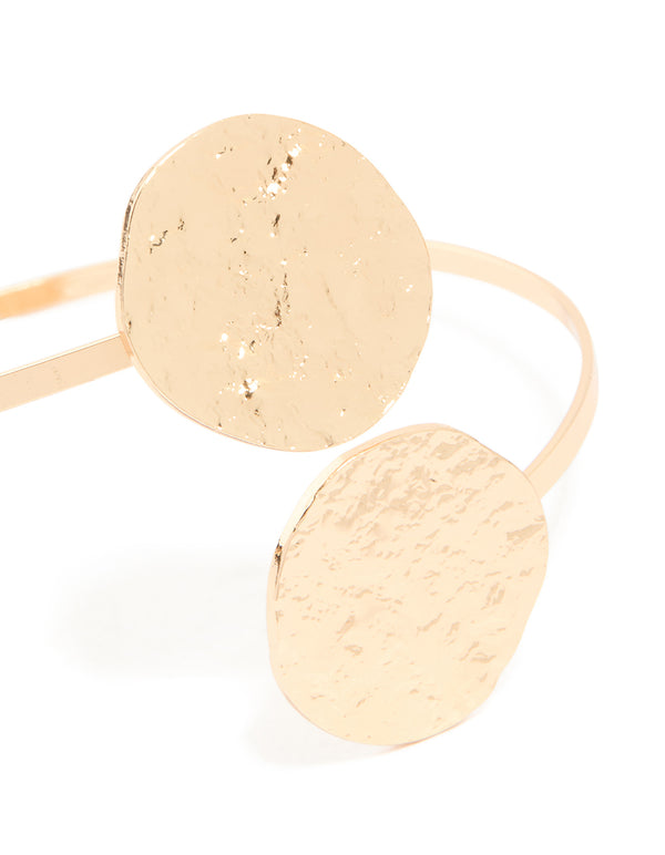 Gold Molten Double Circle Arm Cuff