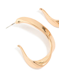 Gold Irregular Hoop Earrings - link has visual effect only