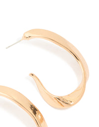 Gold Irregular Hoop Earrings - link has visual effect only